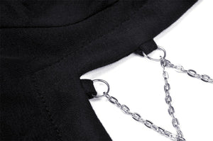 Punk chain chest squace neck top TW330