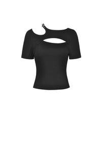 Street daily fashion asymmetrical hollow out top TW333