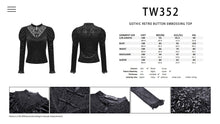 Load image into Gallery viewer, Gothic retro button embossing top TW352