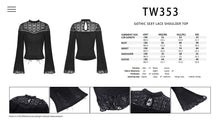 Load image into Gallery viewer, Gothic sexy lace shoulder top TW353