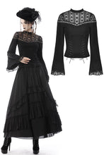 Load image into Gallery viewer, Gothic sexy lace shoulder top TW353