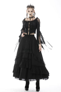 Gothic frilly tasseled top TW359