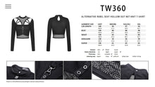 Load image into Gallery viewer, Alternative rebel sexy hollow out net knit T-shirt TW360