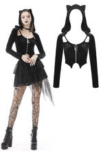 Load image into Gallery viewer, Night cat zipper hoody top TW364