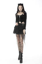 Load image into Gallery viewer, Night cat zipper hoody top TW364