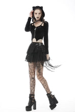 Load image into Gallery viewer, Night cat zipper hoody top TW364