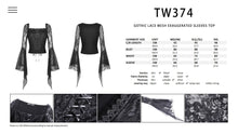 Load image into Gallery viewer, Gothic lace mesh exaggerated sleeves top TW374