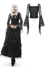 Load image into Gallery viewer, Gothic lace mesh exaggerated sleeves top TW374