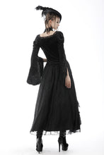 Load image into Gallery viewer, Victorian luxe velvet bell-sleeves top TW375