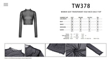 Load image into Gallery viewer, Women sexy transparent high neck daily top TW378