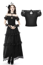 Load image into Gallery viewer, Gothic delicate lace neckline top TW388