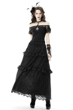 Load image into Gallery viewer, Gothic delicate lace neckline top TW388