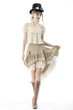 Load image into Gallery viewer, Steampunk frilly off-the-shoulder blush top TW390