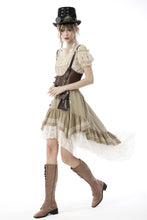 Load image into Gallery viewer, Steampunk frilly off-the-shoulder blush top TW390