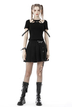 Load image into Gallery viewer, Punk rock girl eyelet cuff top TW394