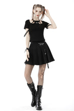 Load image into Gallery viewer, Punk rock girl eyelet cuff top TW394