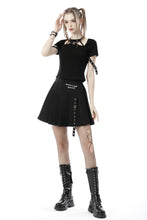 Load image into Gallery viewer, Punk rock girl eyelet cuff top TW394
