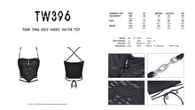 Load image into Gallery viewer, Punk thru hole fabric halter top TW396