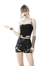Load image into Gallery viewer, Punk thru hole fabric halter top TW396