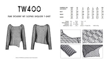 Load image into Gallery viewer, Punk decadent net sloping shoulder T-shirt TW400
