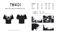 Load image into Gallery viewer, Black lolita two little bears doll top TW401