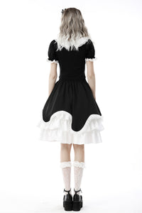 Black lolita two little bears doll top TW401