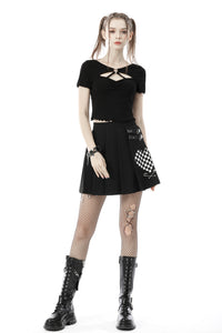 Punk wave trim sexy top TW403