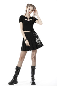 Punk wave trim sexy top TW403