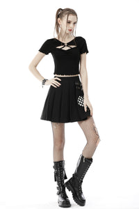 Punk wave trim sexy top TW403
