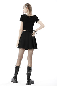 Punk wave trim sexy top TW403