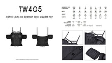 Load image into Gallery viewer, Gothic lolita big bowknot cold shoulder top TW405