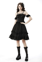 Load image into Gallery viewer, Gothic lolita big bowknot cold shoulder top TW405