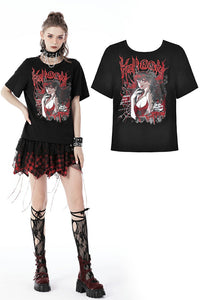 Black red Demon Seduction baggy T-shirt TW416