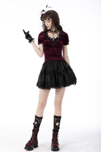 Load image into Gallery viewer, Gothic luxe burgundy velvet top TW418