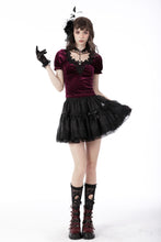 Load image into Gallery viewer, Gothic luxe burgundy velvet top TW418