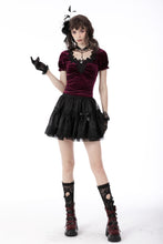 Load image into Gallery viewer, Gothic luxe burgundy velvet top TW418