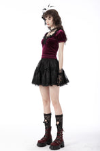 Load image into Gallery viewer, Gothic luxe burgundy velvet top TW418