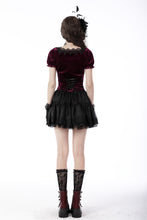Load image into Gallery viewer, Gothic luxe burgundy velvet top TW418