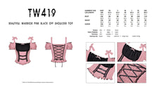 Load image into Gallery viewer, Beautiful Warrior pink black off shoulder top TW419