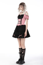 Load image into Gallery viewer, Beautiful Warrior pink black off shoulder top TW419