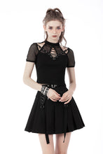Load image into Gallery viewer, Rocker sexy cutout net knit T-shirt TW425