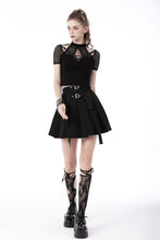 Load image into Gallery viewer, Rocker sexy cutout net knit T-shirt TW425