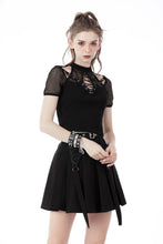 Load image into Gallery viewer, Rocker sexy cutout net knit T-shirt TW425