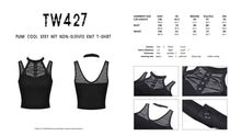 Load image into Gallery viewer, Punk cool sexy net non-sleeves knit T-shirt TW427