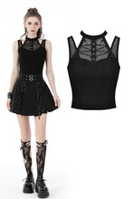 Load image into Gallery viewer, Punk cool sexy net non-sleeves knit T-shirt TW427