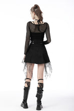 Load image into Gallery viewer, Punk rock net see-through sexy lace up top TW428
