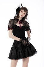 Load image into Gallery viewer, Gothic red velvet ribbon bandage top TW432