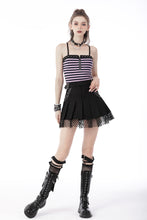 Load image into Gallery viewer, Punk rock violet stripe studded strap top TW433