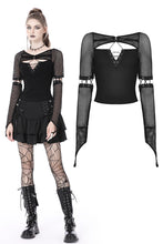 Load image into Gallery viewer, Rebel girl net lace up top TW443