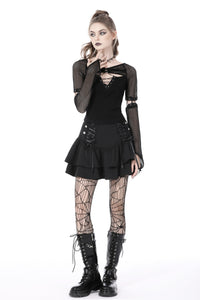 Rebel girl net lace up top TW443